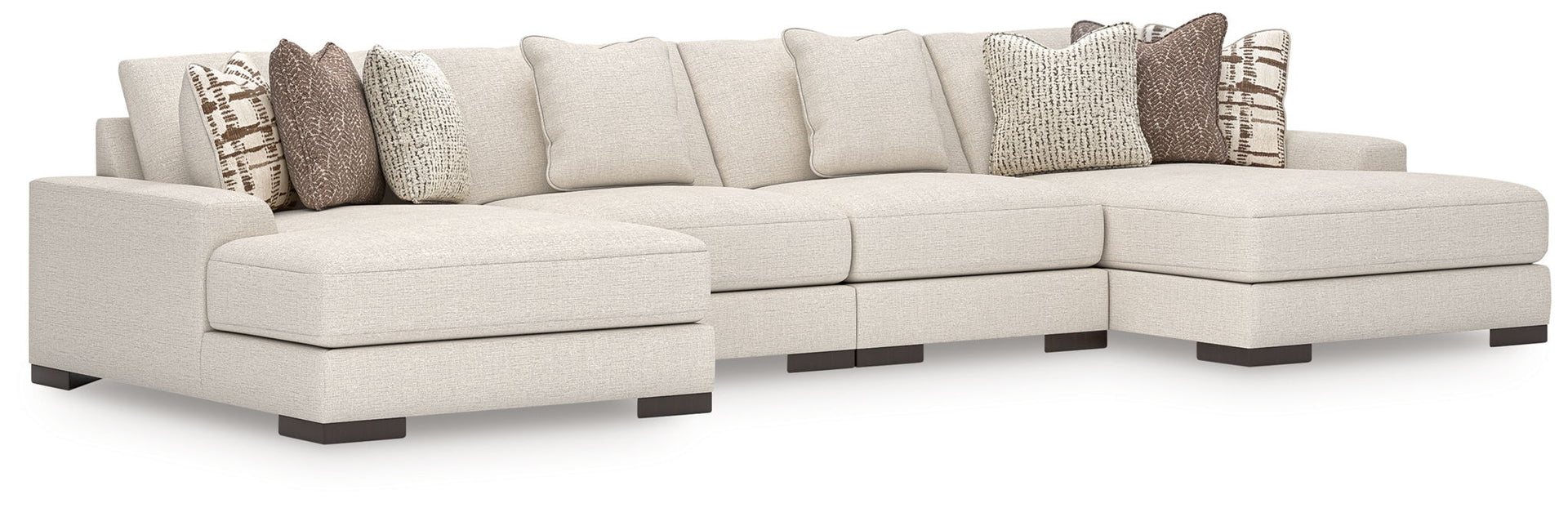 Barrelton - 4-Piece Double Chaise Sectional - Barley