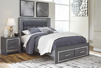Lodanna - Queen Platform Bed With 2 Storage Drawers - Gray