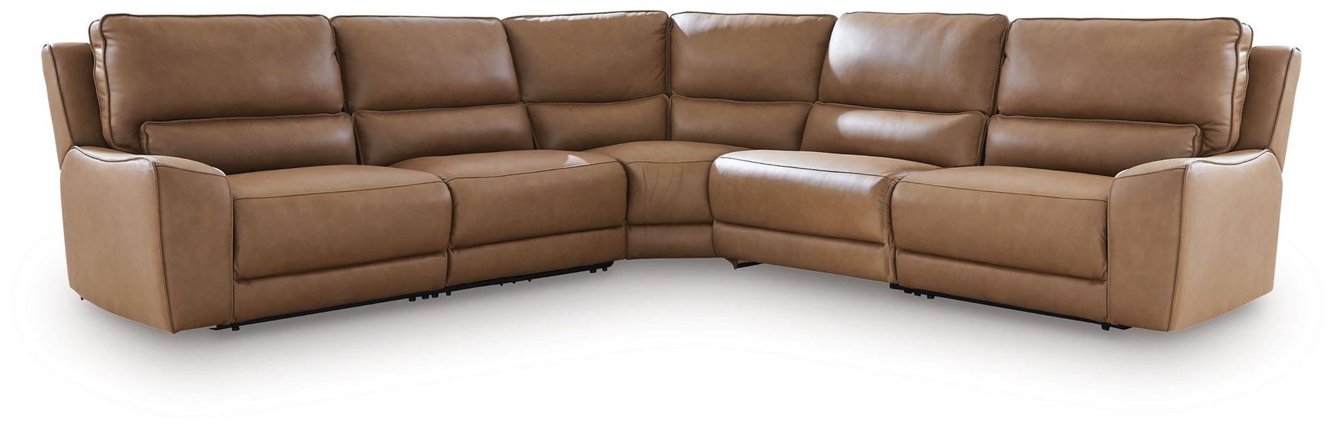 Silverbrooke - 5-Piece Power Reclining Sectional - Caramel
