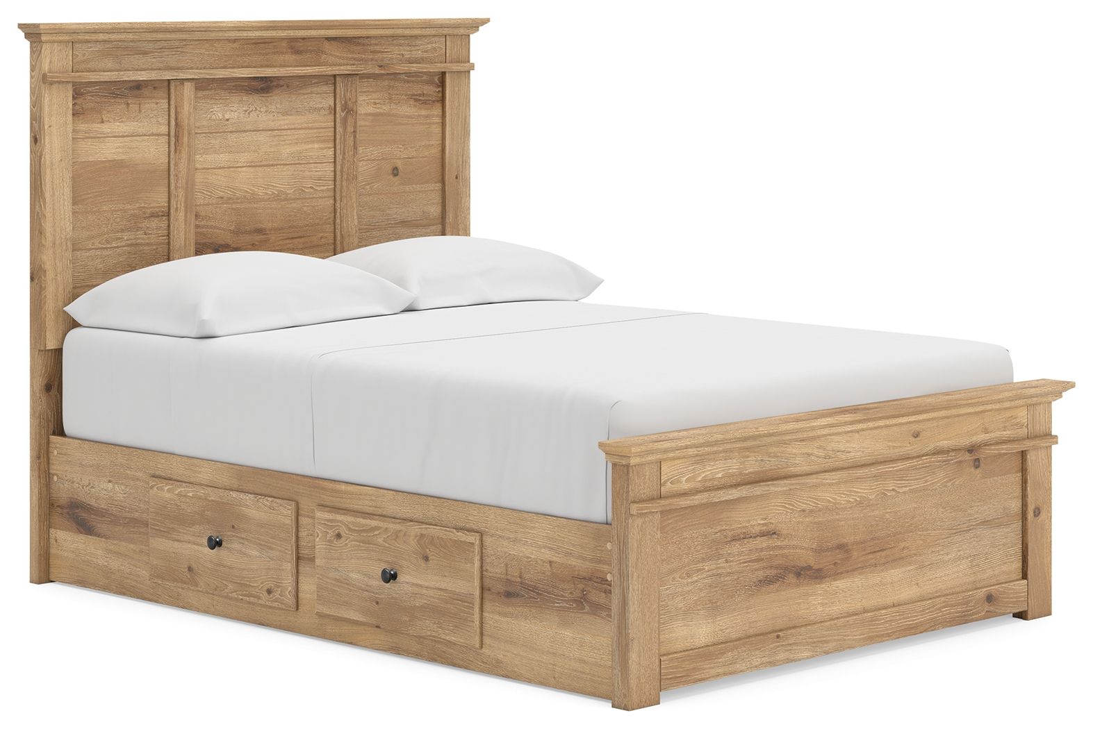 Fenderport - Full Panel Storage Bed With 2 Under Bed Storage Units - Tan