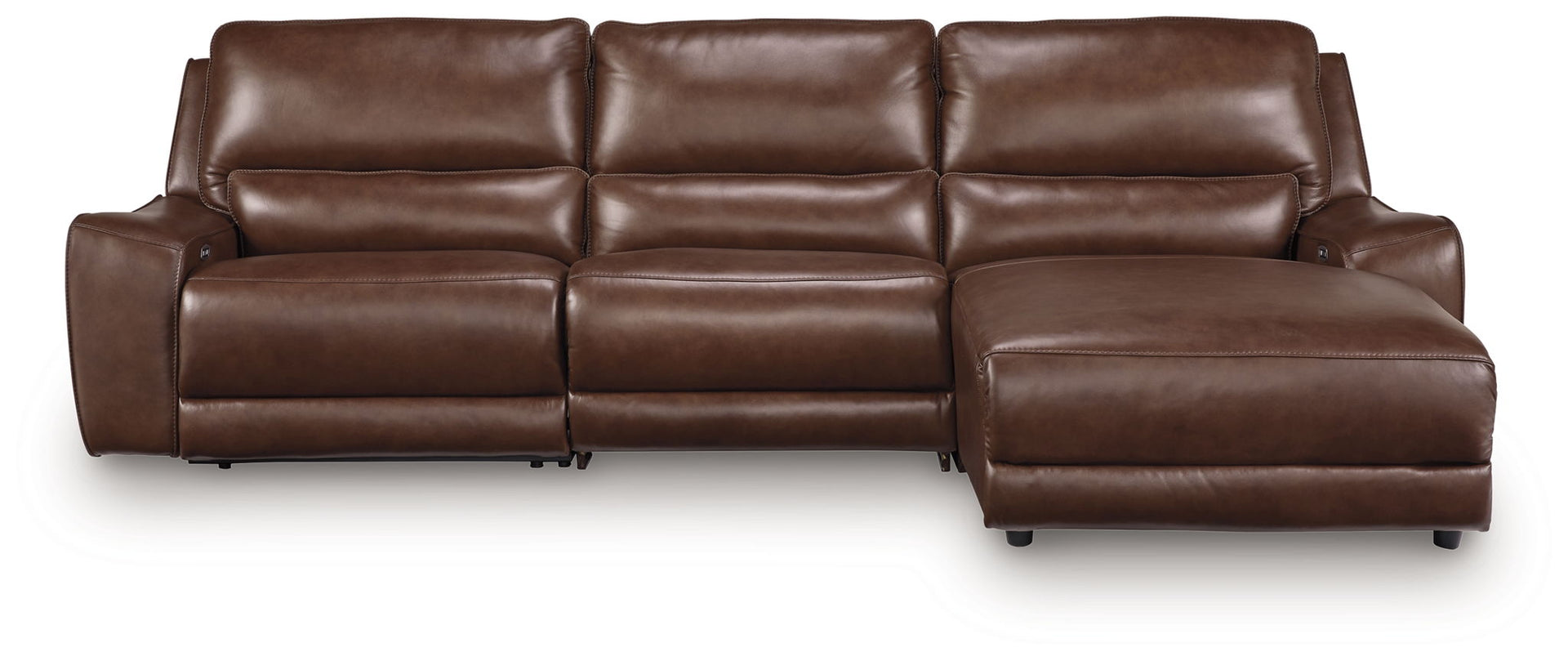 Silverbrooke - 3-Piece Power Reclining Sofa With RAF Press Back Power Chaise - Canyon