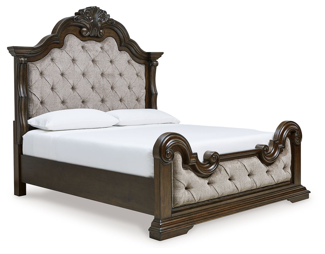 Maylee - California King Upholstered Bed - Dark Brown