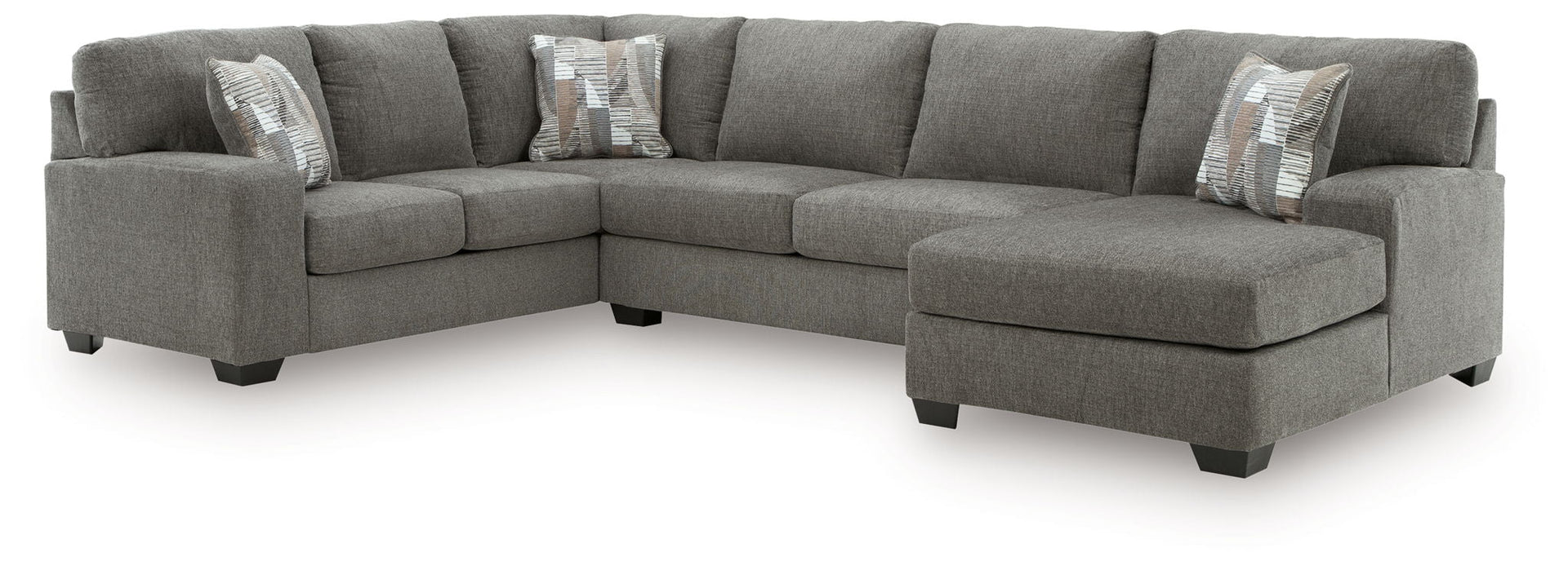 Newellen - 3-Piece Sleeper Sectional With RAF Chaise And LAF Sofa - Greystone