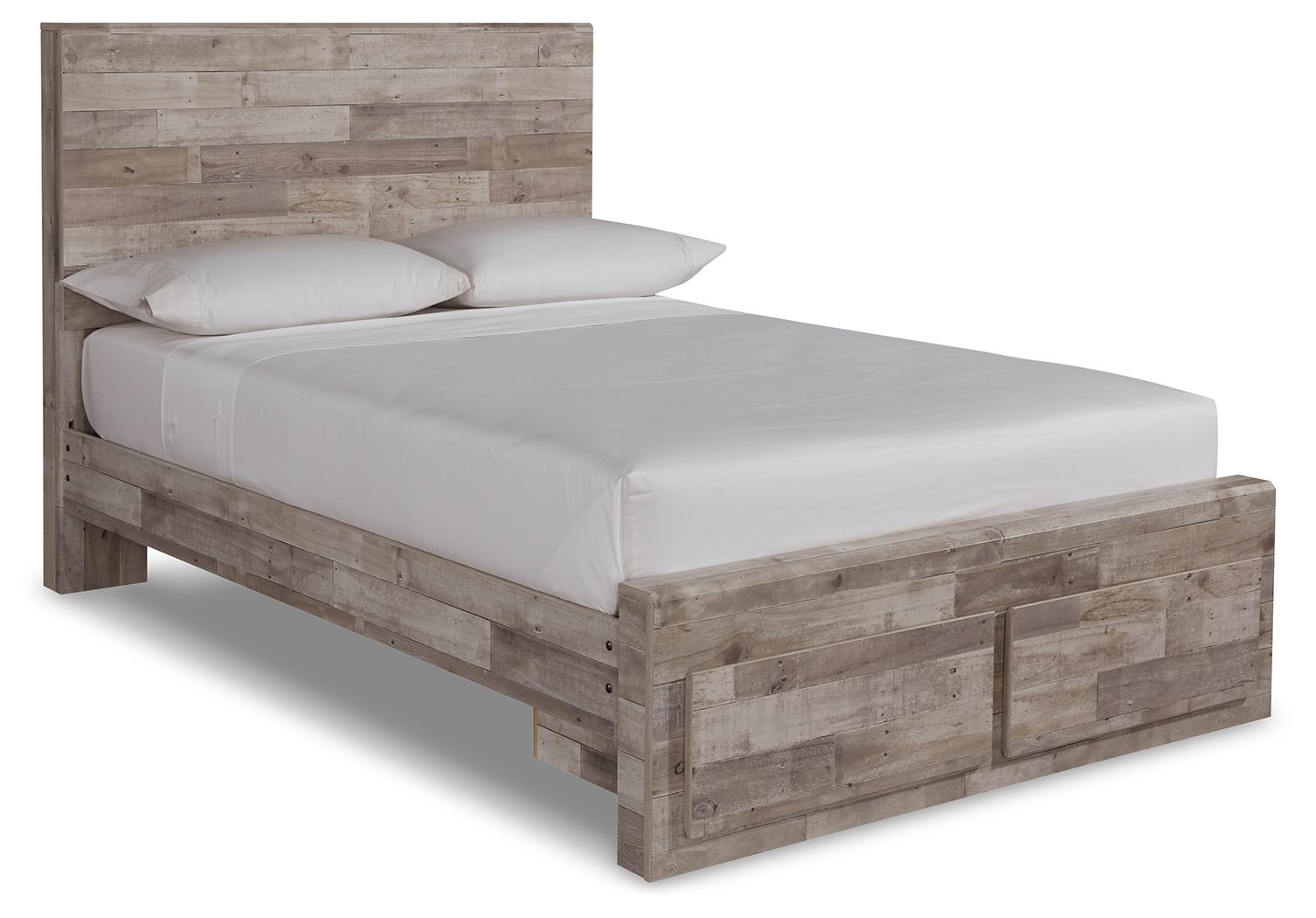 Effie - Full Panel Bed With 2 Storage Drawers - Whitewash