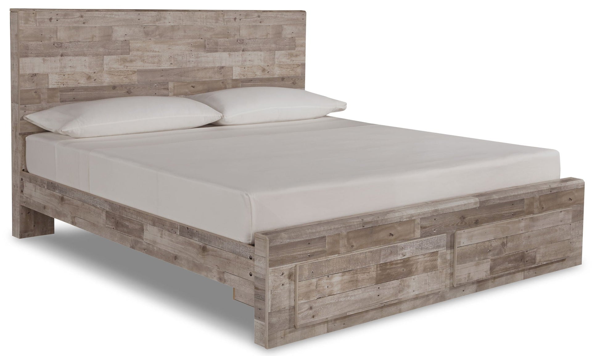 Effie - King Panel Bed With 2 Storage Drawers - Whitewash