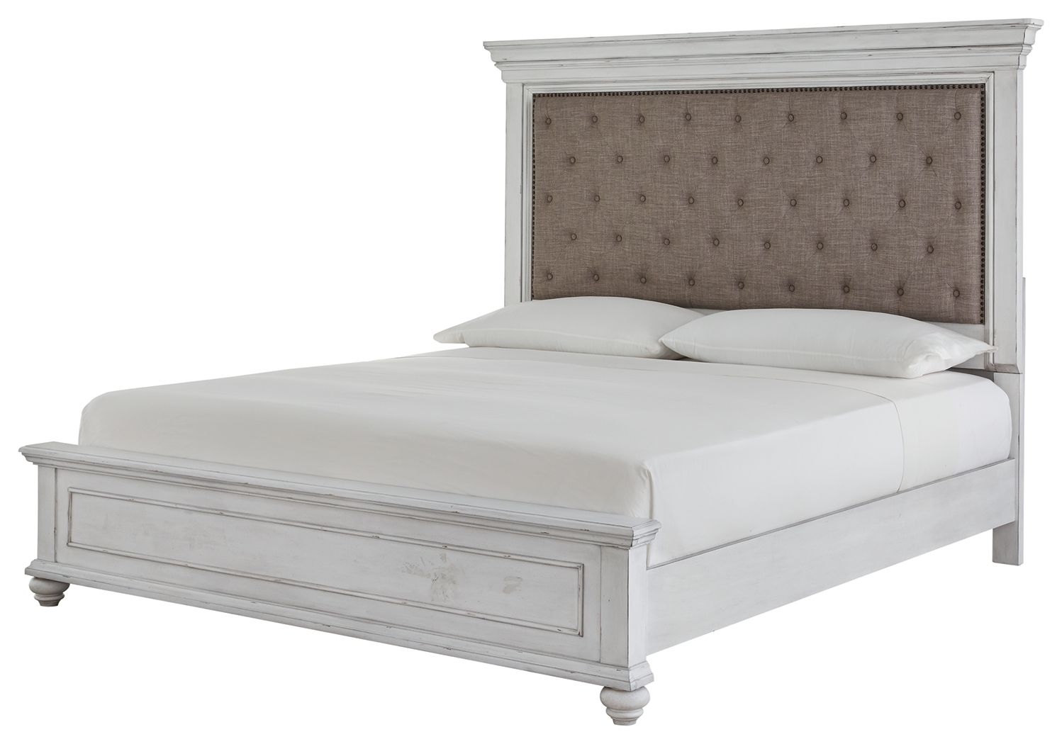 Kanwyn - California King Panel Upholstered Bed - Whitewash