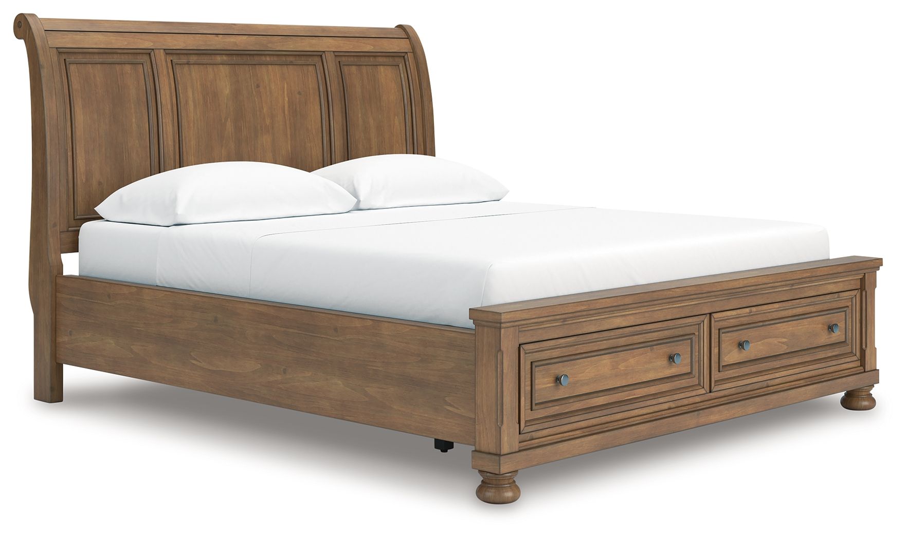 Vandenmore - California King Storage Sleigh Bed - Medium Brown