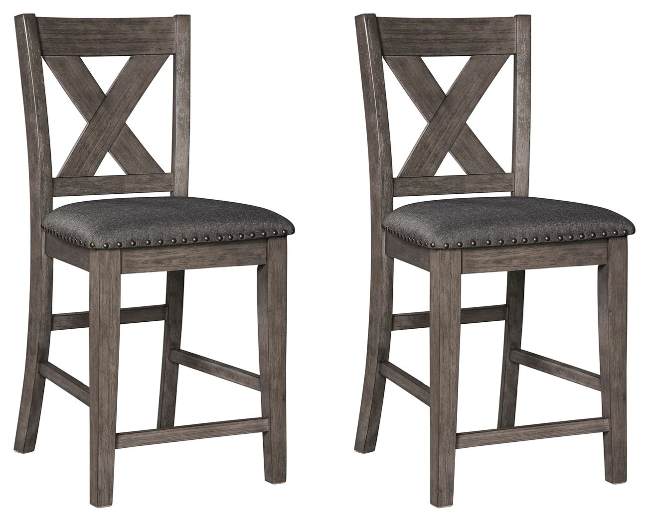 Caitbrook - Upholstered Barstool - Gray