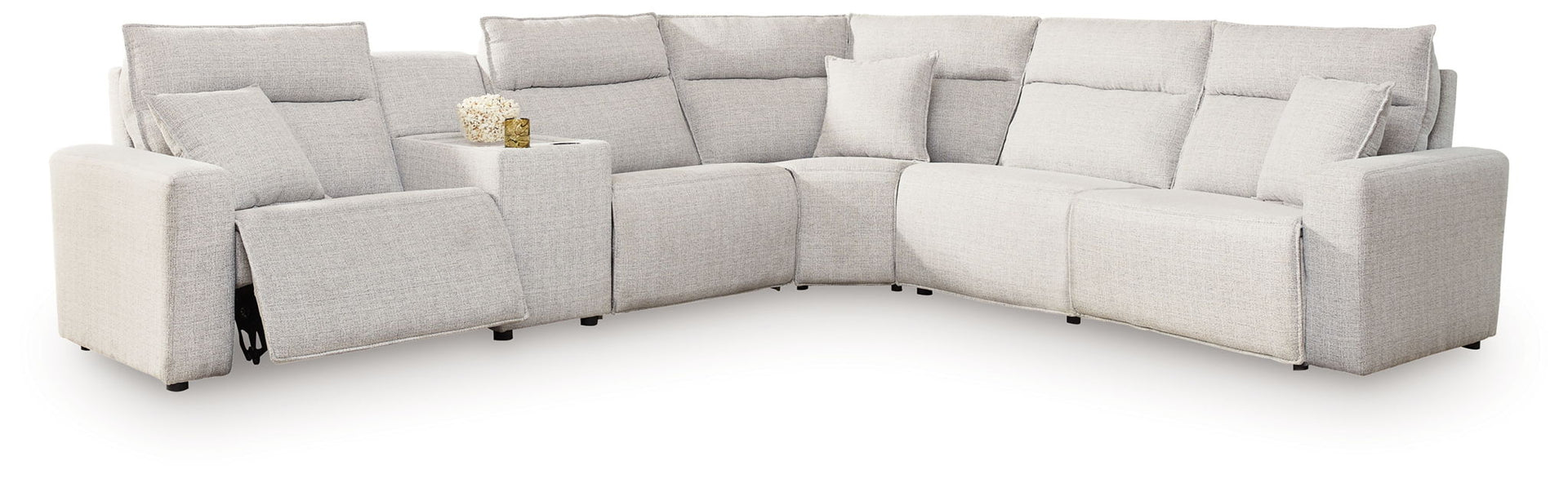 Modmax II - 6-Piece Power Reclining Sectional With Console - Stone