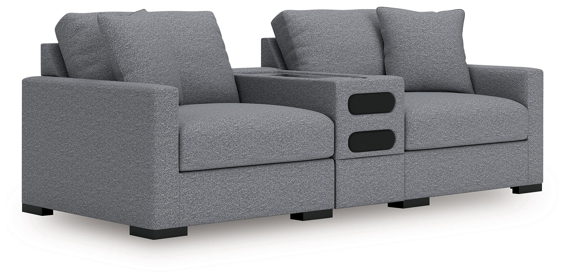 Omaha By Ashley - 3-Piece Sectional Loveseat With Audio System - Salt And Pepper