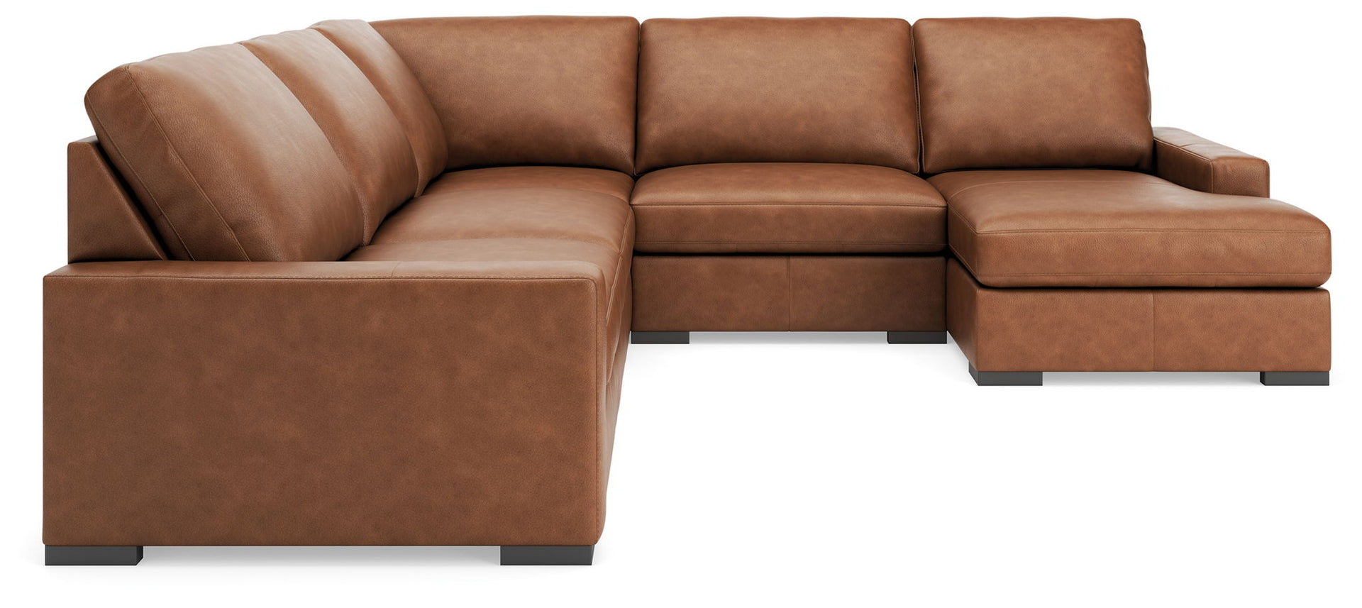 Calden - 5-Piece Sectional With RAF Corner Chaise - Caramel