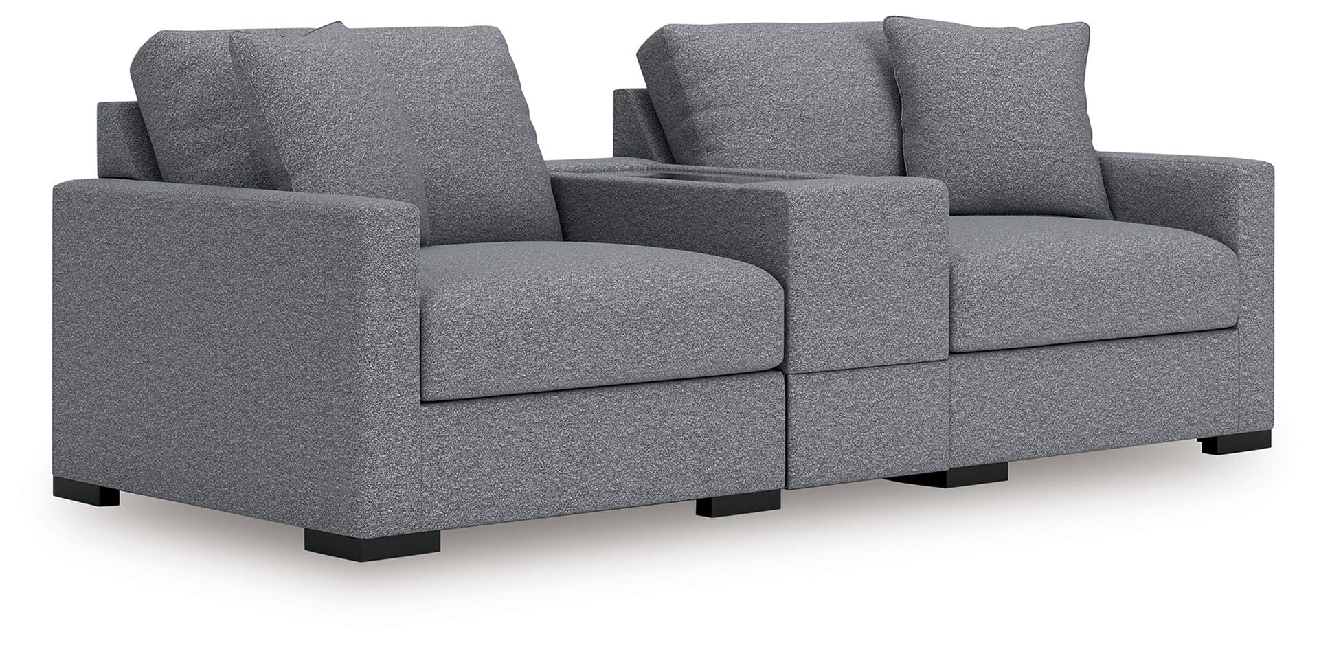 Omaha By Ashley - 3-Piece Sectional Loveseat With Storage Console - Salt And Pepper