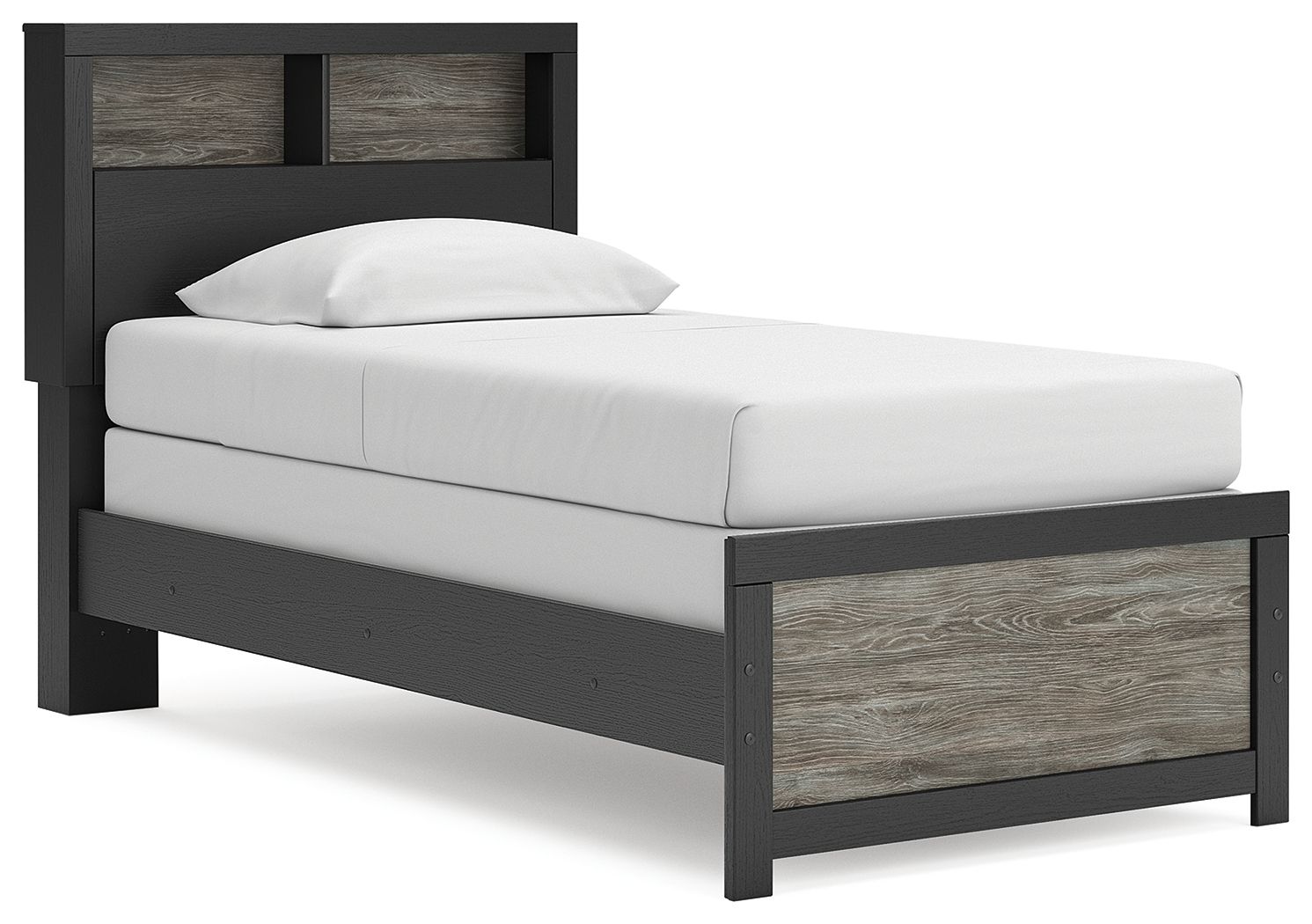 Jonnifer - Twin Bookcase Bed - Black / Gray