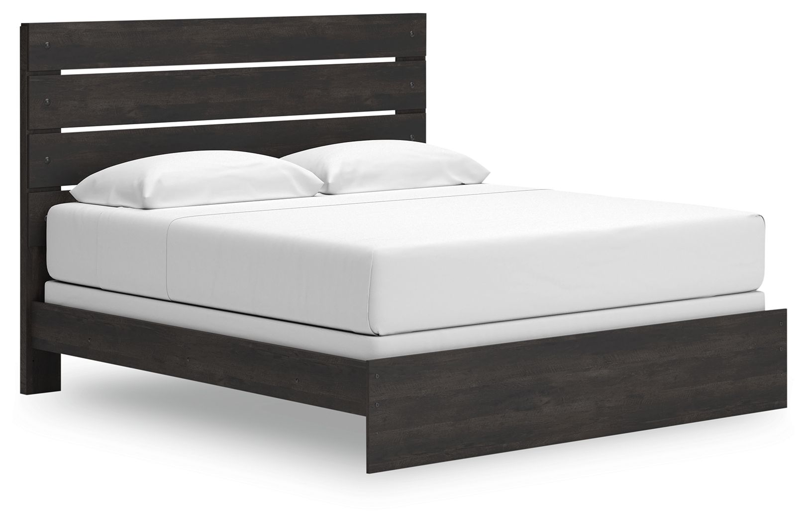 Delmorta - King Panel Bed - Dark Gray