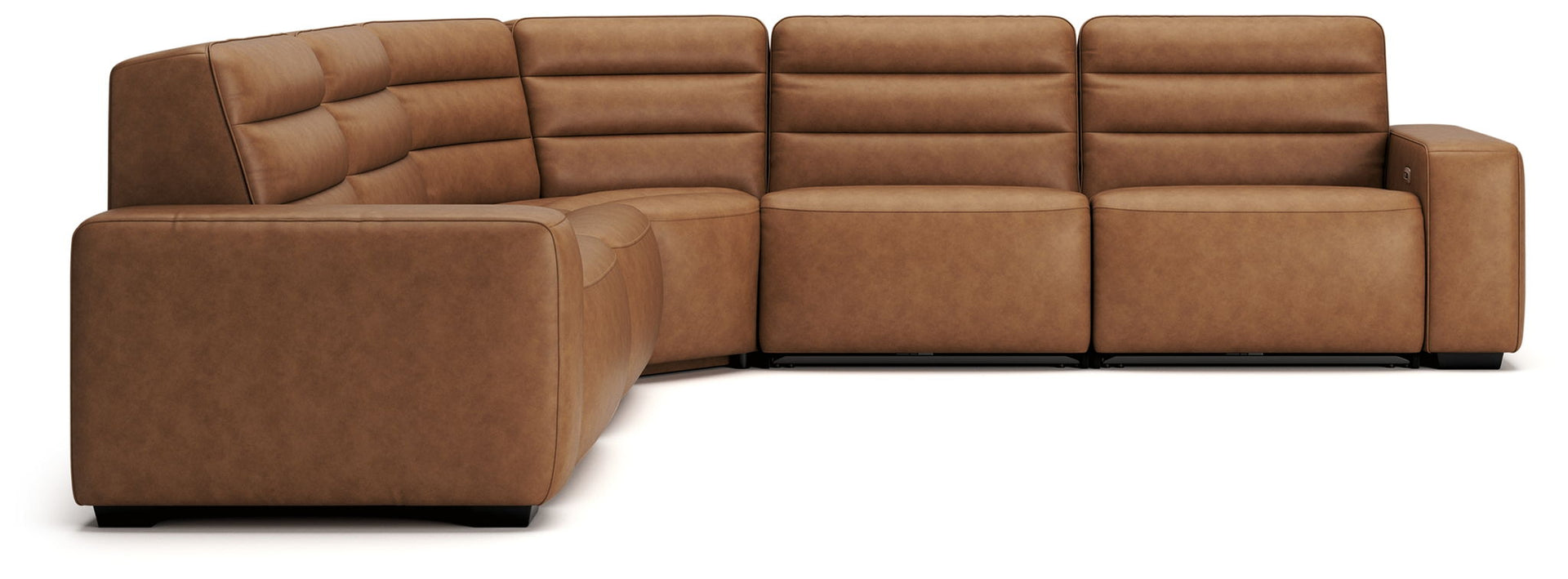 Modero - 5-Piece Power Reclining Sectional With 2 Armless Power Recliners - Toffee