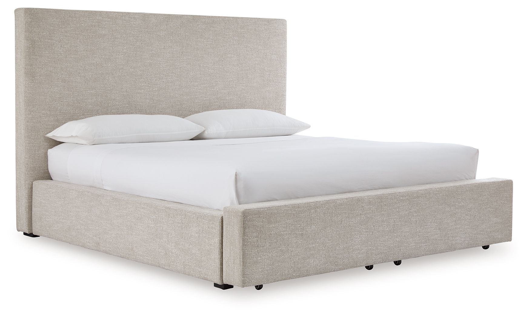 Kristiland - King Upholstered Storage Bed - Light Brown