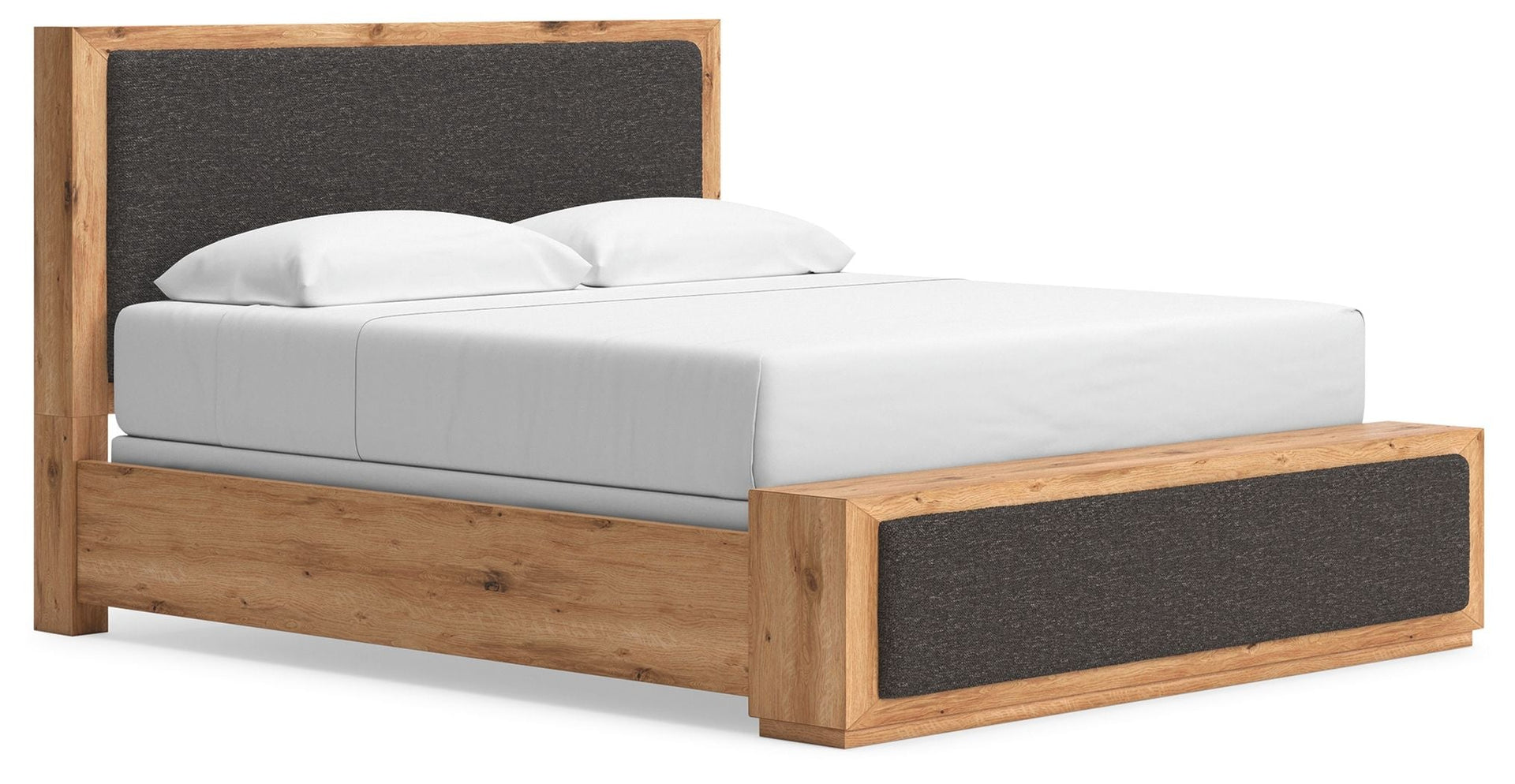 Bracken - King Upholstered Panel Bed - Light Brown