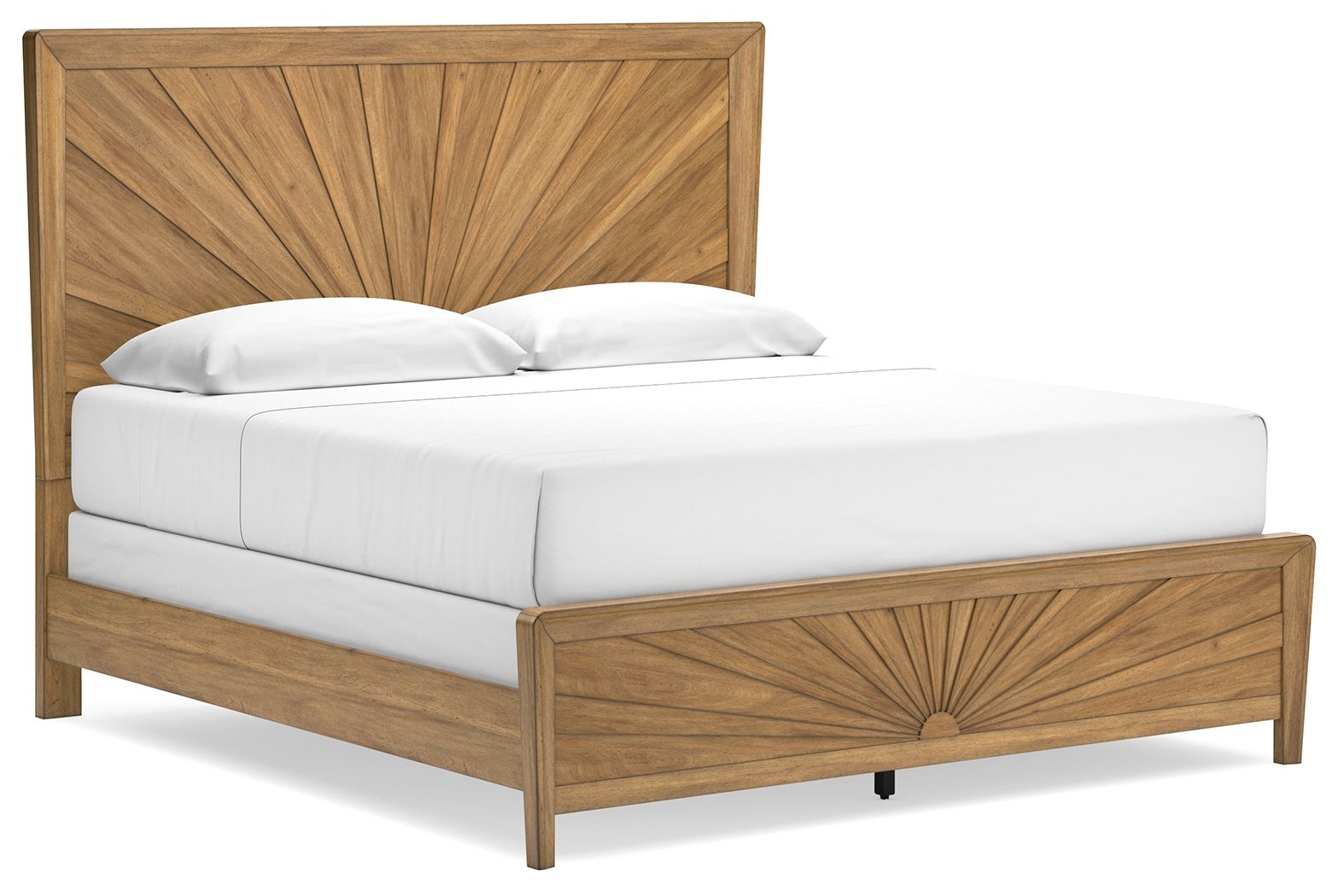 Takston - King Panel Bed - Light Brown