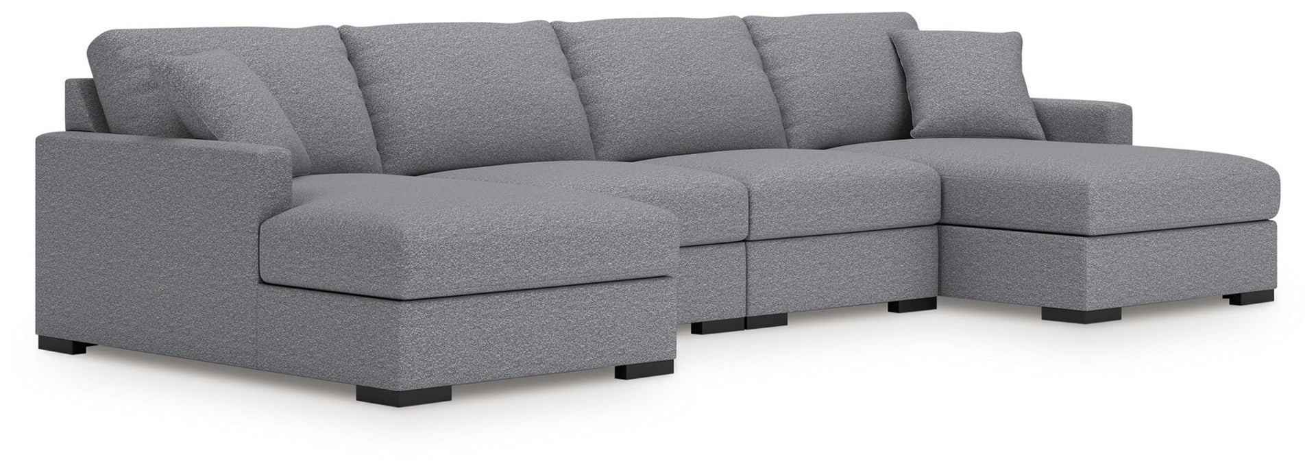 Omaha By Ashley - 4-Piece Sectional With LAF/RAF Corner Chaise - Salt And Pepper