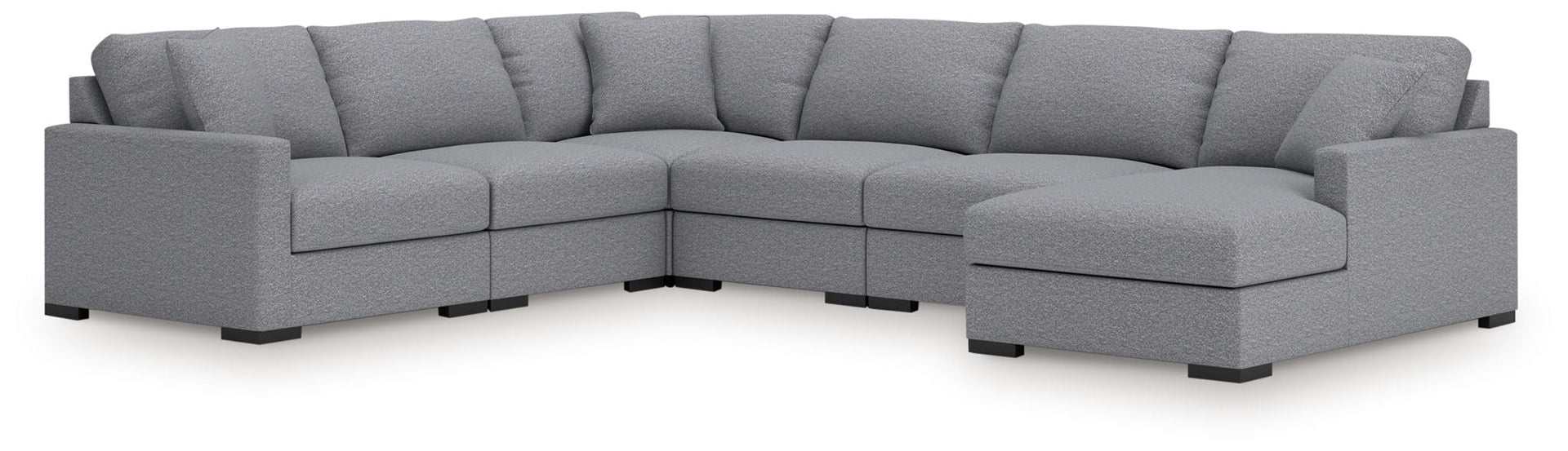 Omaha By Ashley - 6-Piece Sectional With RAF Corner Chaise - Salt And Pepper