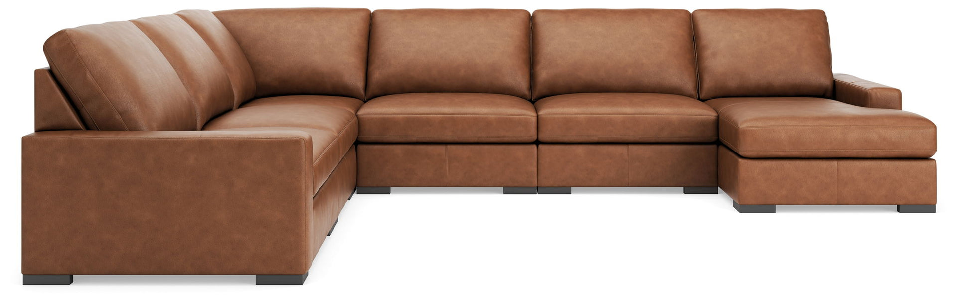 Calden - 6-Piece Sectional With RAF Corner Chaise - Caramel