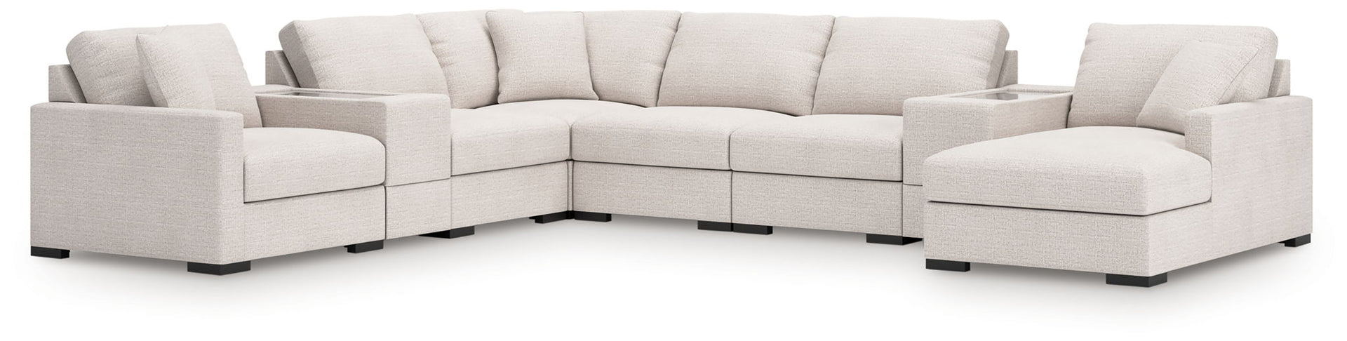 Omaha By Ashley - 8-Piece Sectional With RAF Corner Chaise - Stone