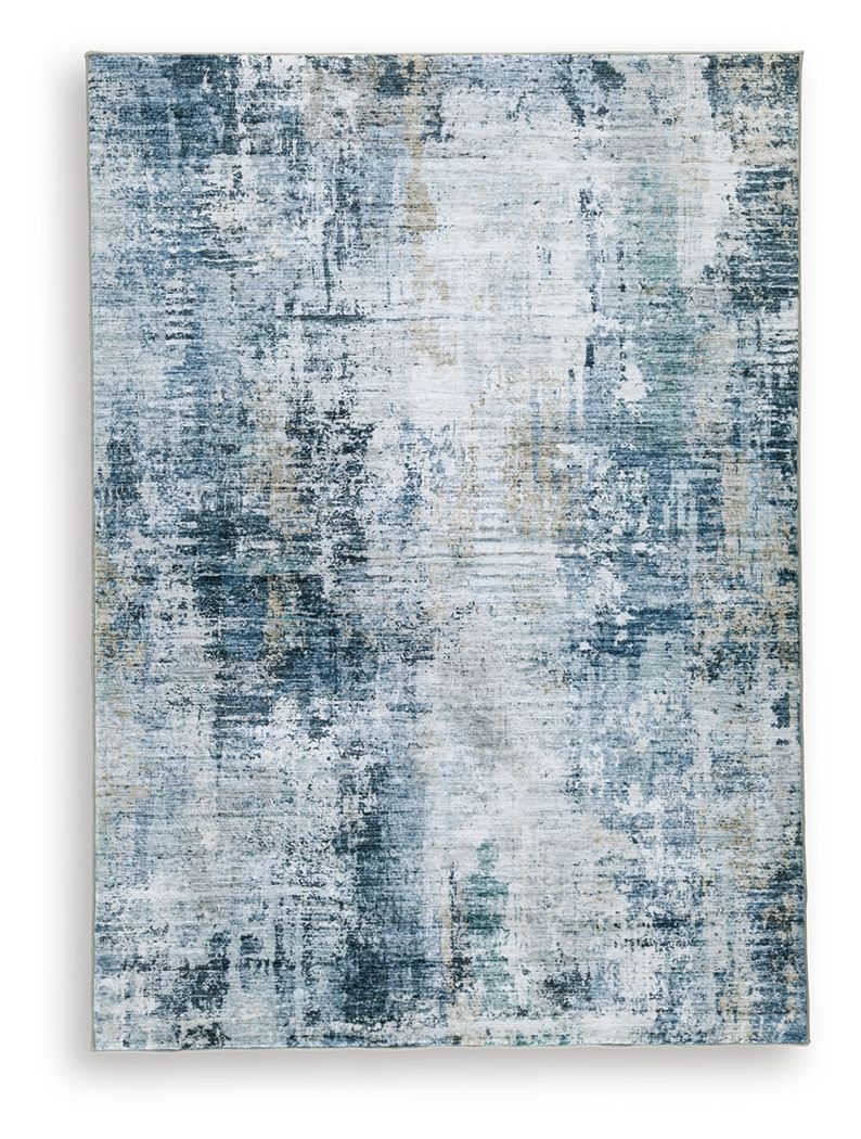 Arlenmont - 5' x 7' Rug - Blue / White / Brown