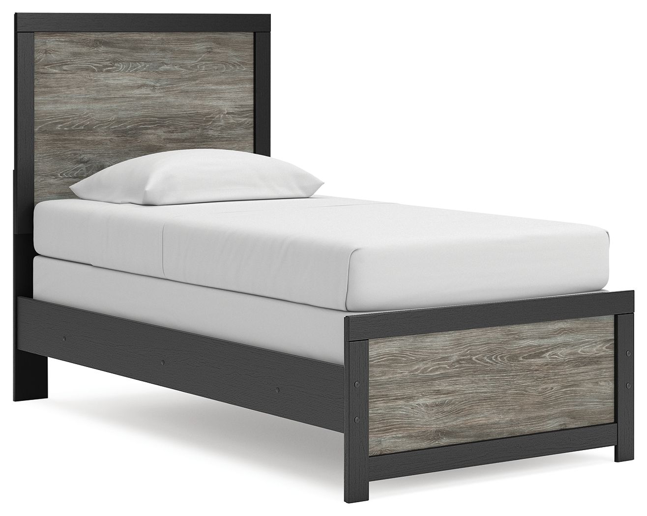 Jonnifer - Twin Panel Bed - Black / Gray