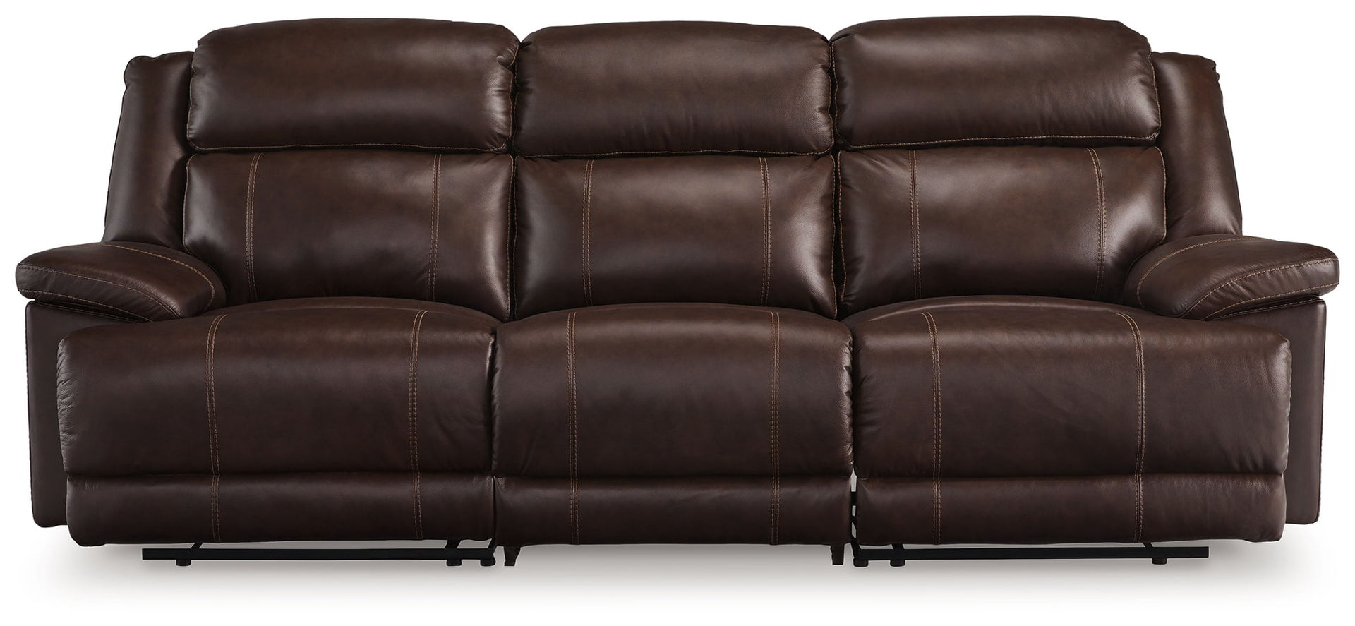Vonkurt - 3-Piece Power Reclining Sofa Sectional - Dark Brown