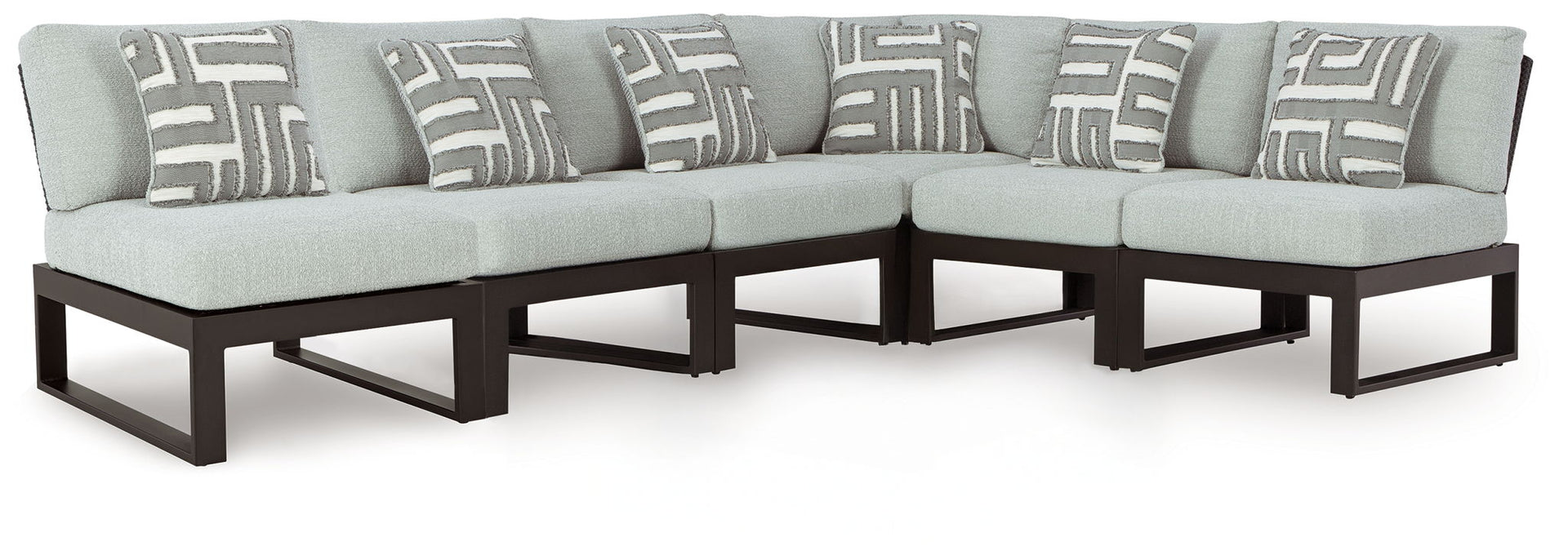 Beachloft - 6-Piece Outdoor Sectional - Black / Gray