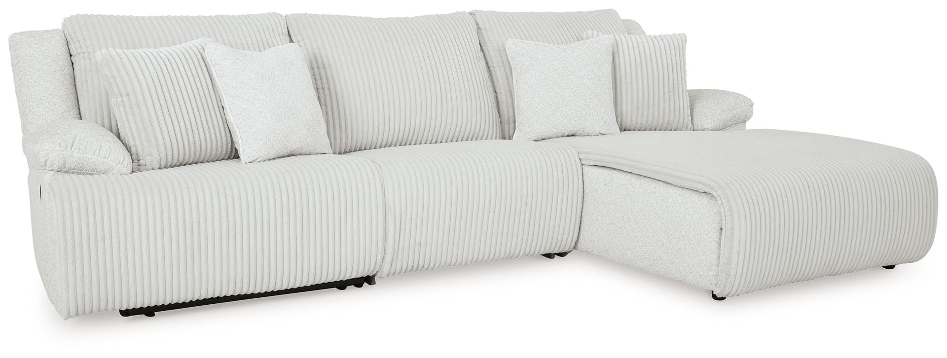 Top Tier - 3-Piece Reclining Sectional Sofa With Raf Press Back Chaise - Alloy