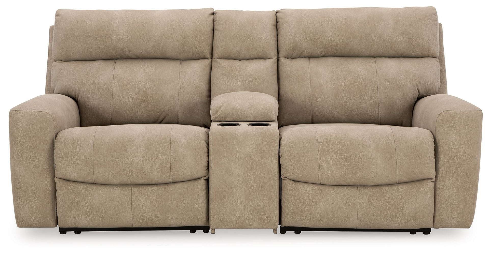 Next-Gen Durapella - 3-Piece Power Reclining Sectional Loveseat With Console - Sand