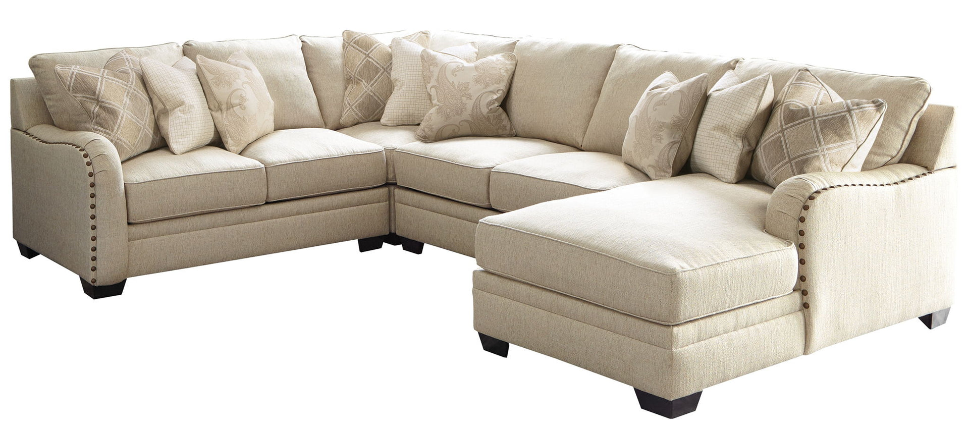 Luxora - Right Arm Facing Corner Chaise 4 Pc Sectional - Beige
