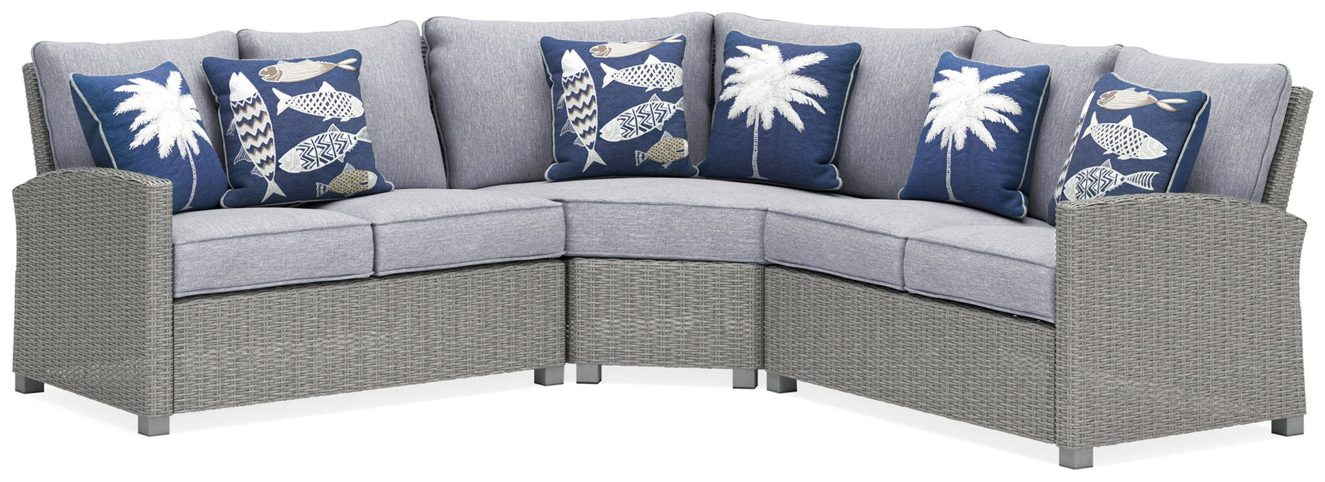 Naples Beach - 3 Pc. - Sectional Lounge - Light Gray