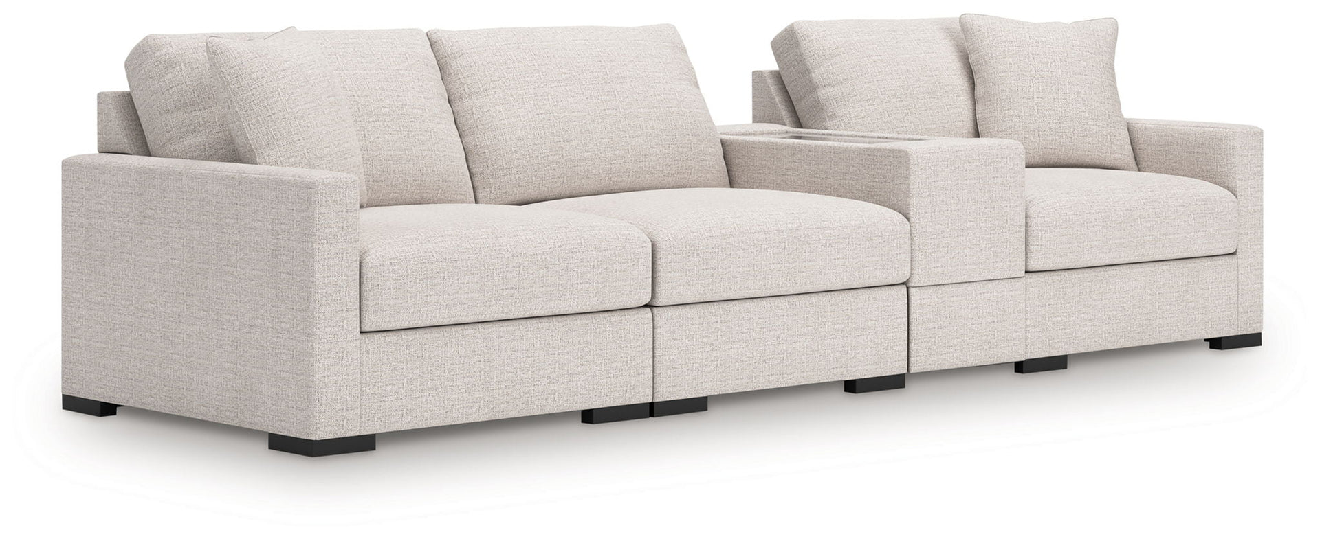Omaha By Ashley - 4-Piece Sectional With Storage Console - Stone