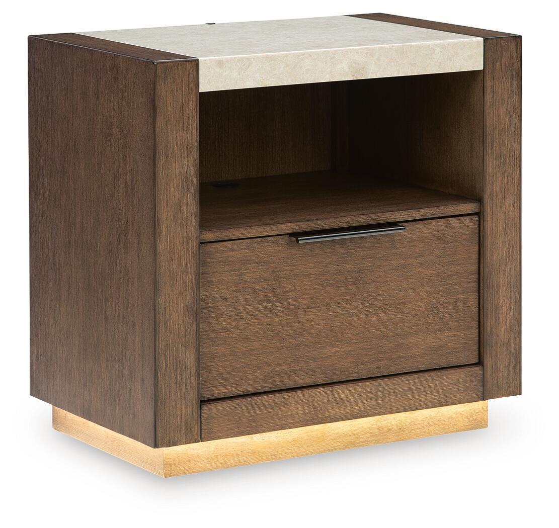 Hennington - One Drawer Night Stand - Medium Brown