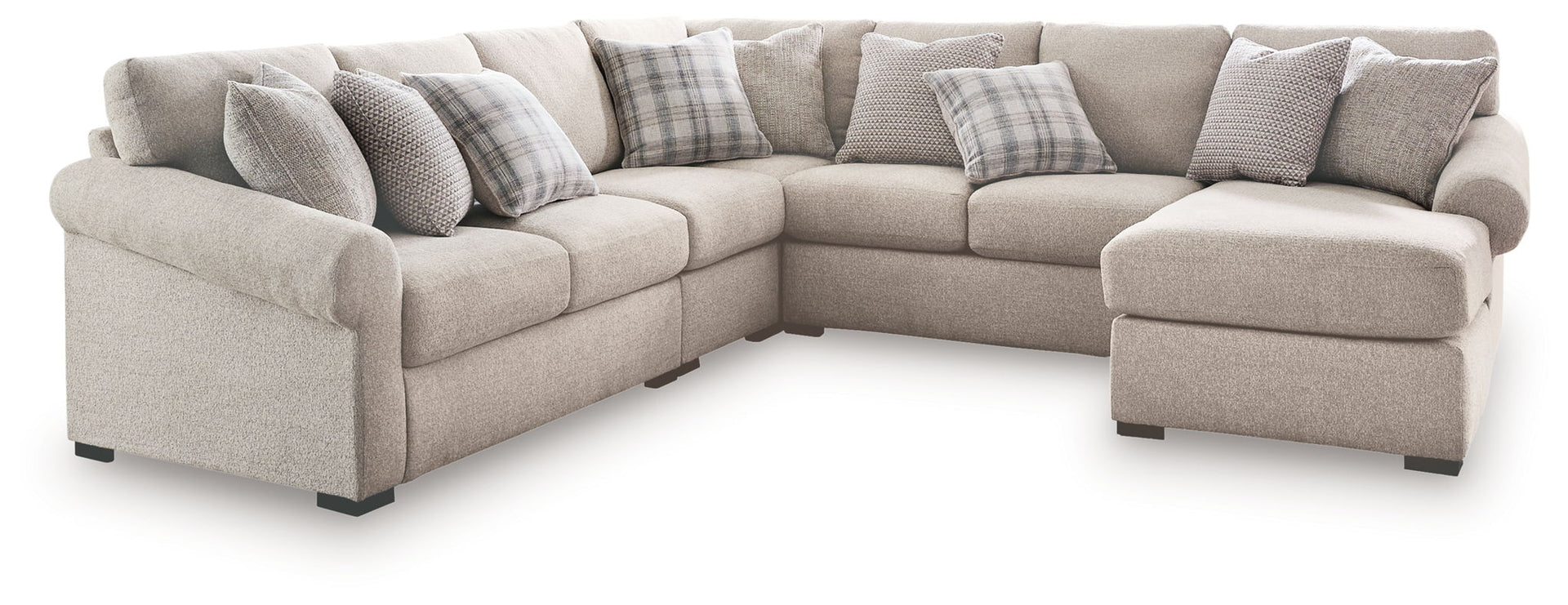 Bridgemont - 5-Piece Sectional With LAF Loveseat And RAF Chaise - Stone