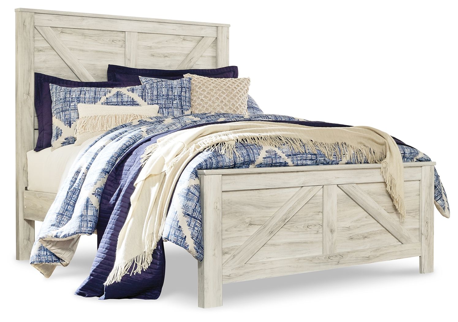 Bellaby - Queen Crossbuck Panel Bed - Whitewash