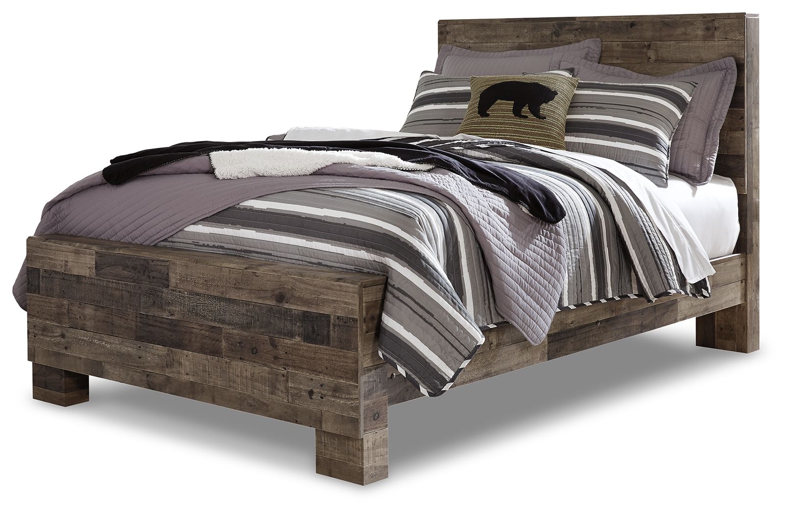 Derekson - Full Panel Bed - Multi Gray