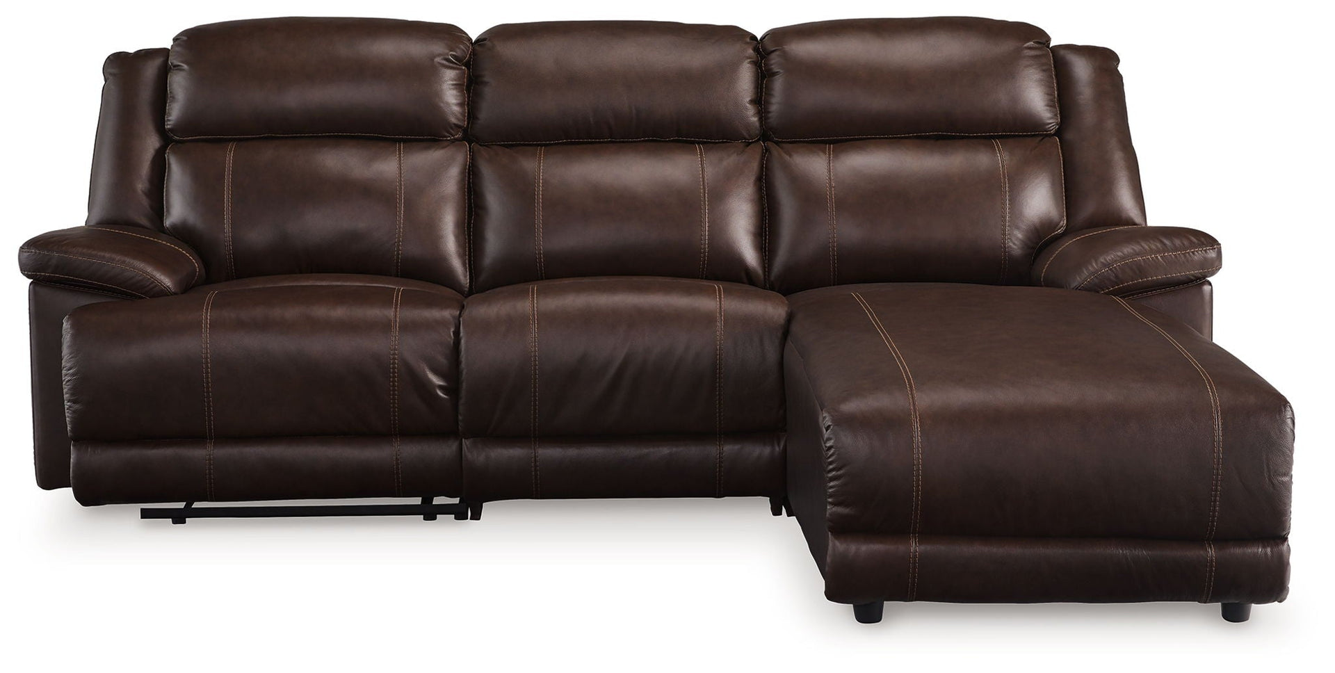 VonKurt - 3-Piece Power Reclining Sofa With Raf Power Reclining Back Chaise - Dark Brown