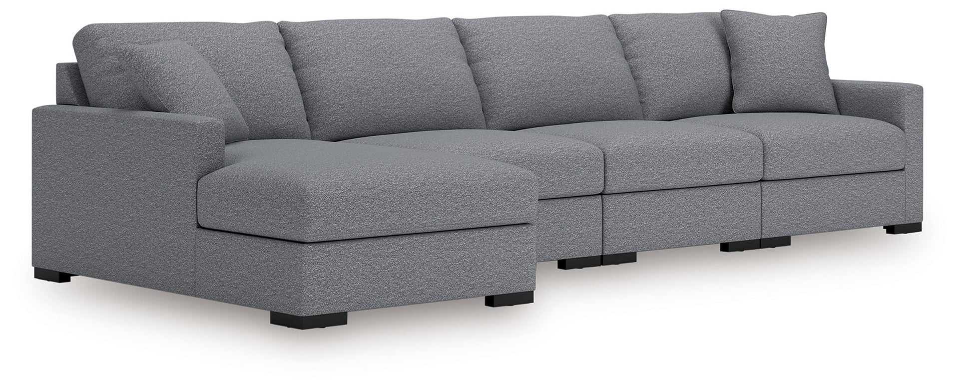 Omaha By Ashley - 4-Piece Sectional With LAF Corner Chaise - Salt And Pepper