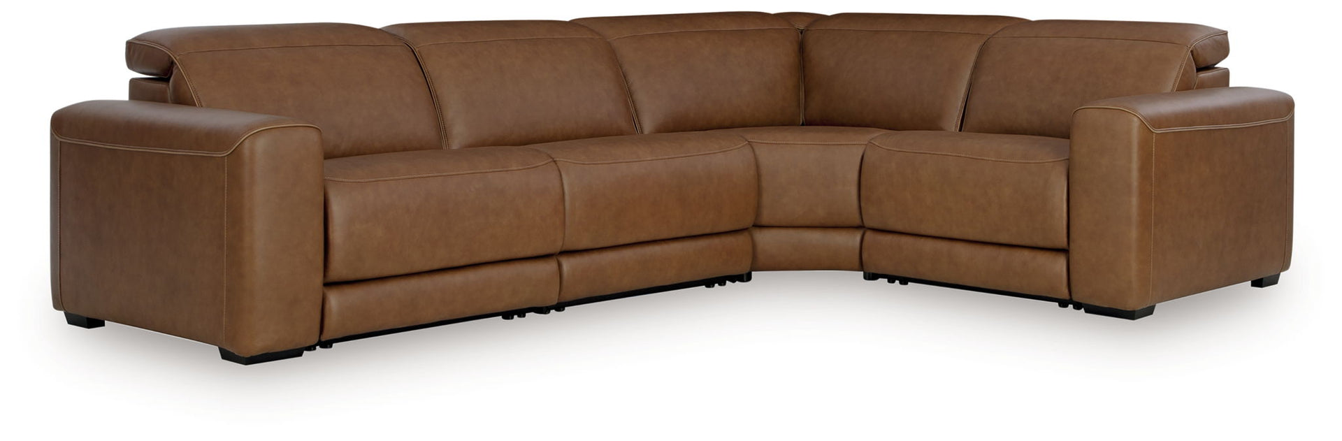 Rally-Up - 4-Piece Power Reclining Sectional - Caramel