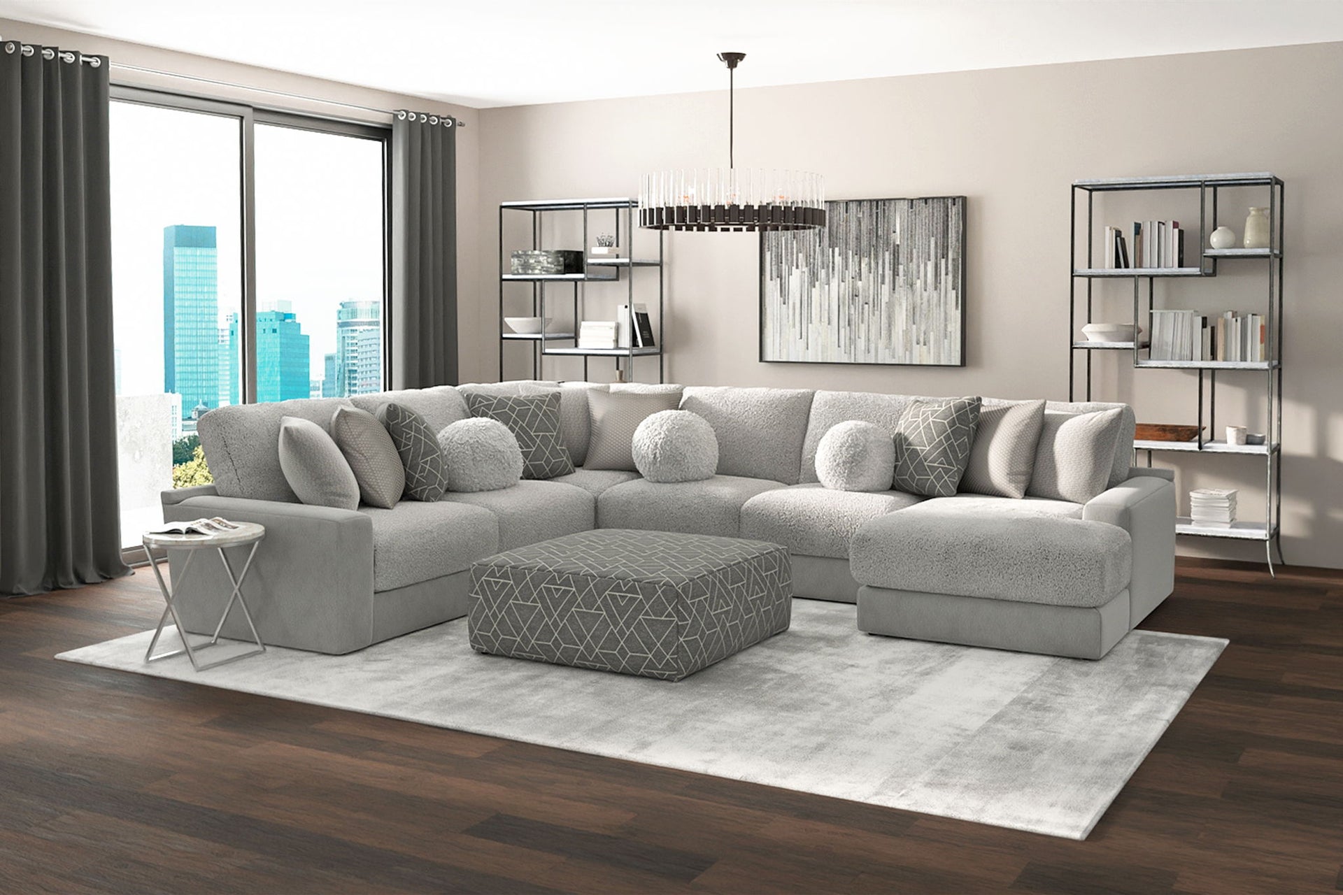 Canyon - Cocktail Ottoman - Zinc