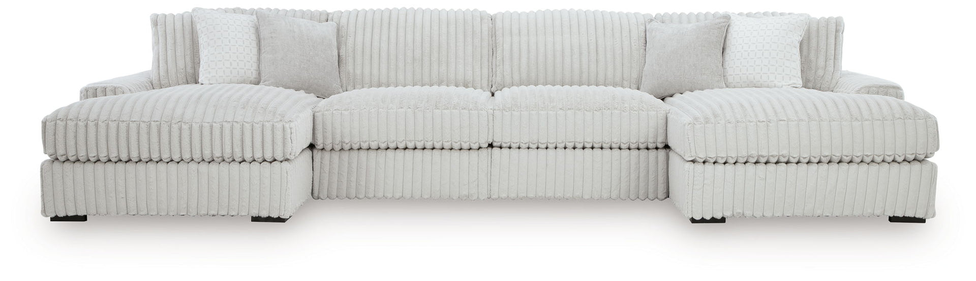 Stupendous - 4-Piece Sectional With Double Chaise - Alloy