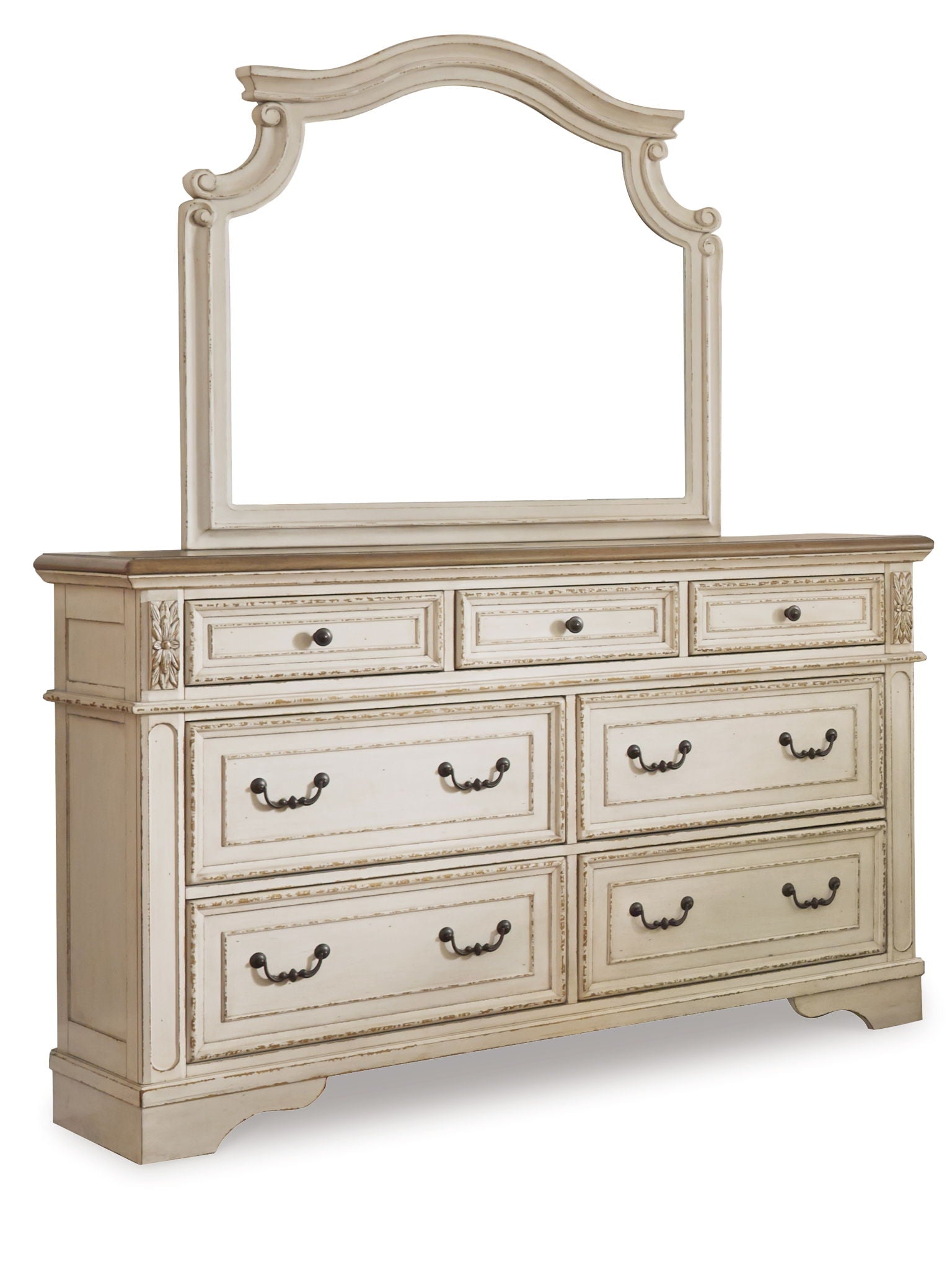 Realyn - Dresser, Mirror - 7-drawer - Two-tone