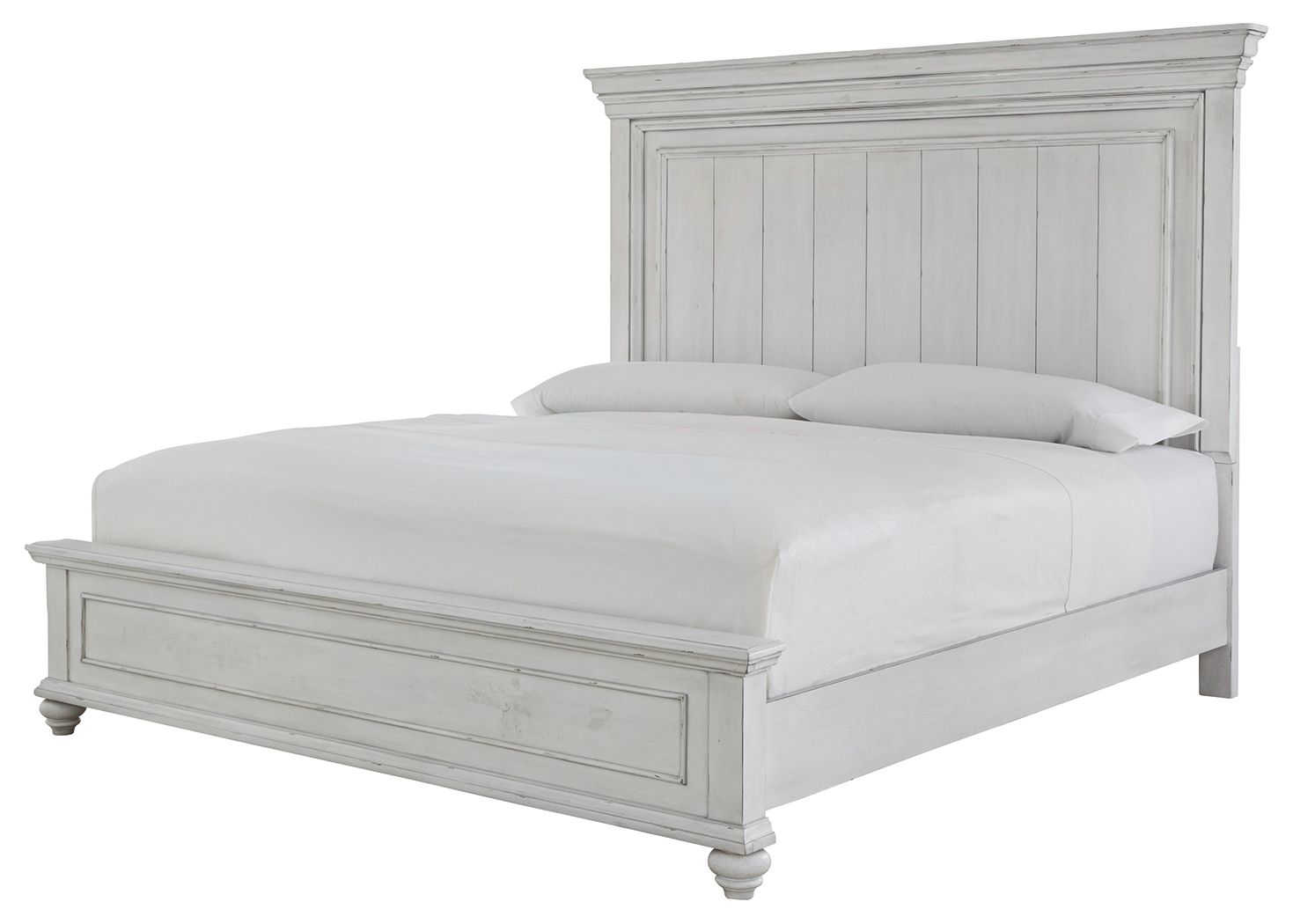 Kanwyn - California King Panel Bed - Whitewash