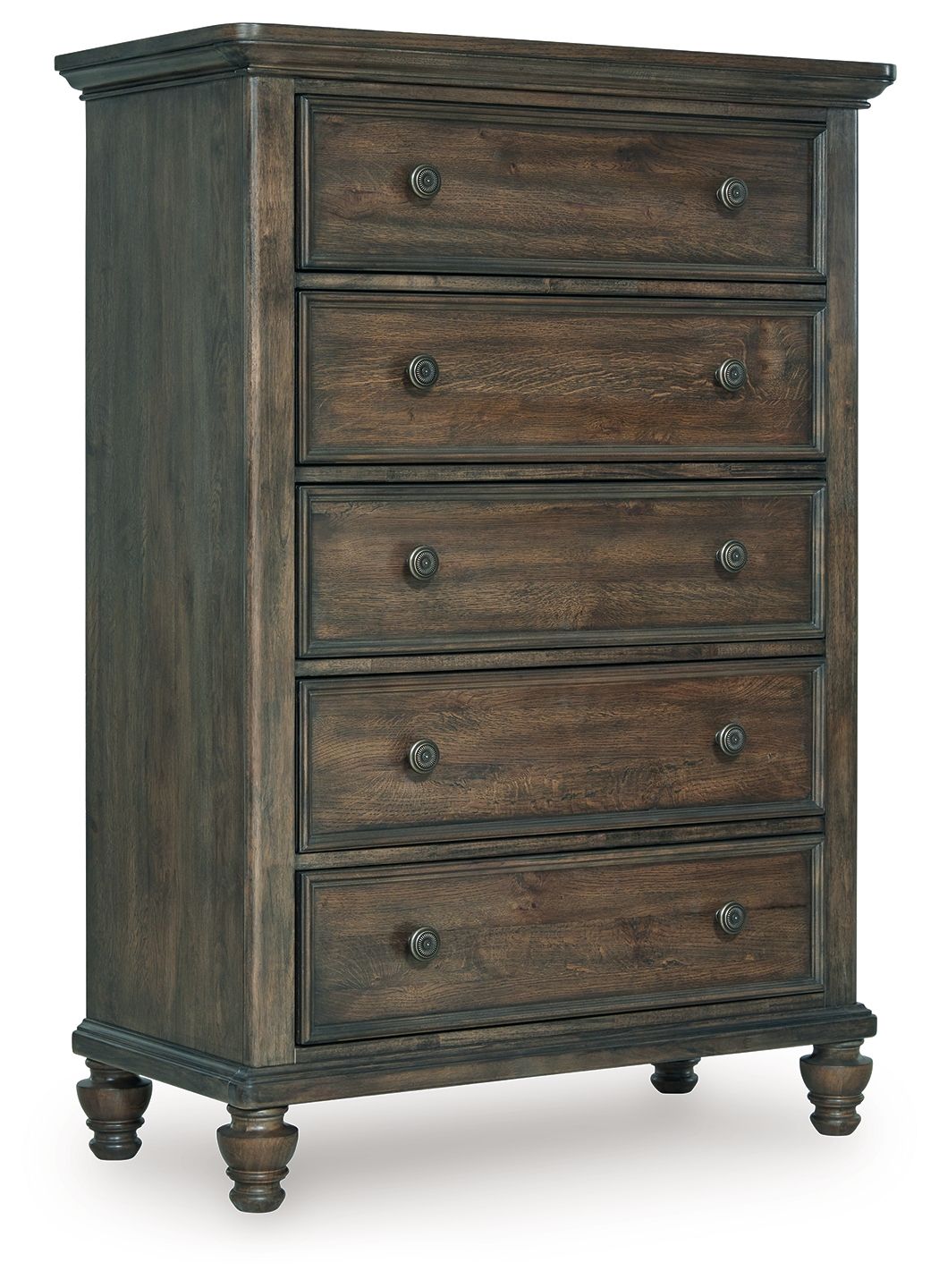 Veramond - Five Drawer Chest - Dark Brown