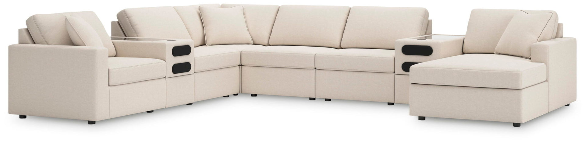 Modmax - 8-Piece Sectional With Raf Corner Chaise And Audio Consoles - Oyster