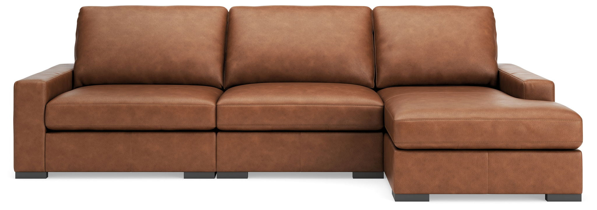 Calden - 3-Piece Sectional With RAF Corner Chaise - Caramel