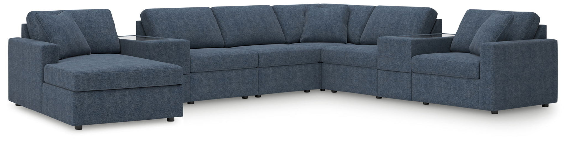 Modmax - 8-Piece Sectional With Laf Corner Chaise And Storage Consoles - Ink